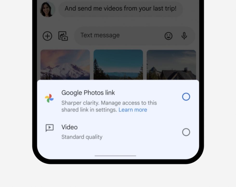 Google Photos Messages Sharing