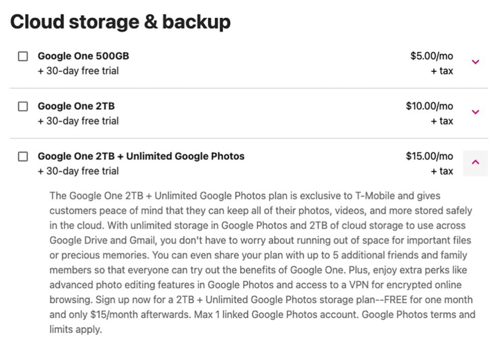 T-Mobile Unlimited Google Photos