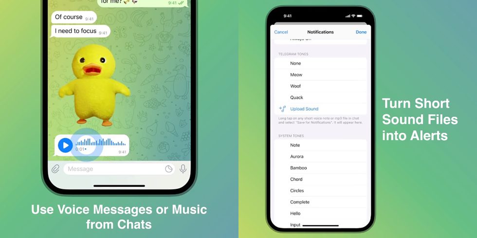 Telegram Custom Audio