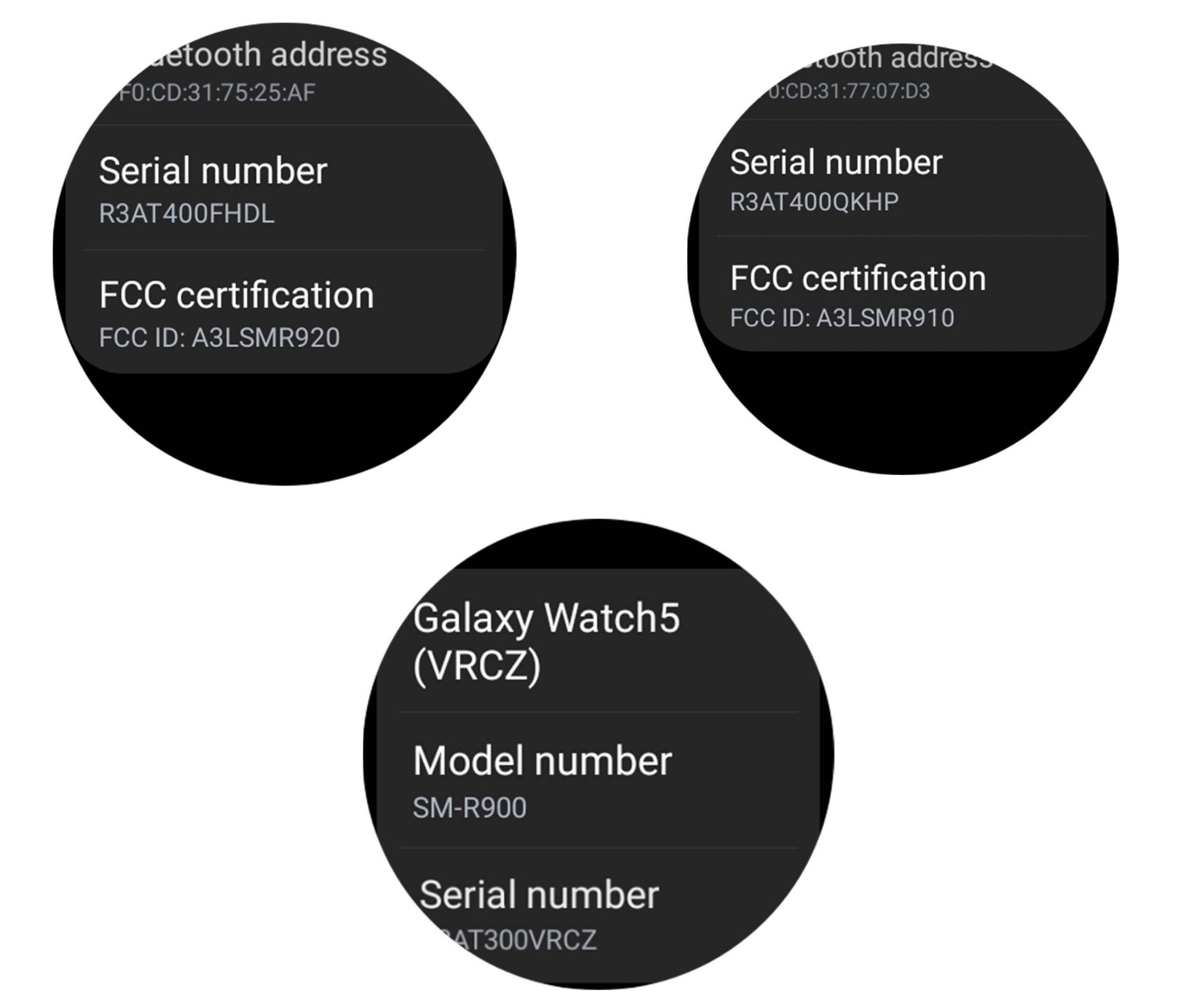 Galaxy Watch 5 Sizes