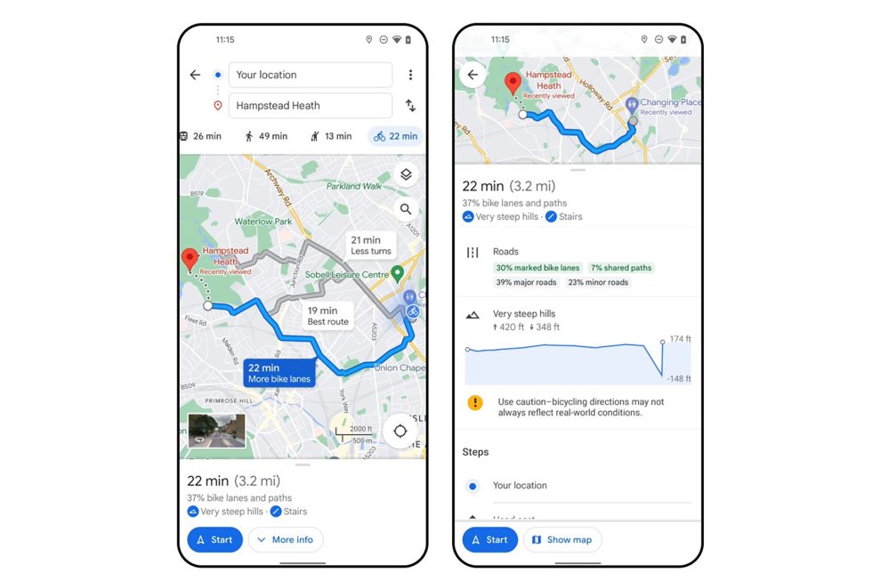 Google Maps Bike Directions