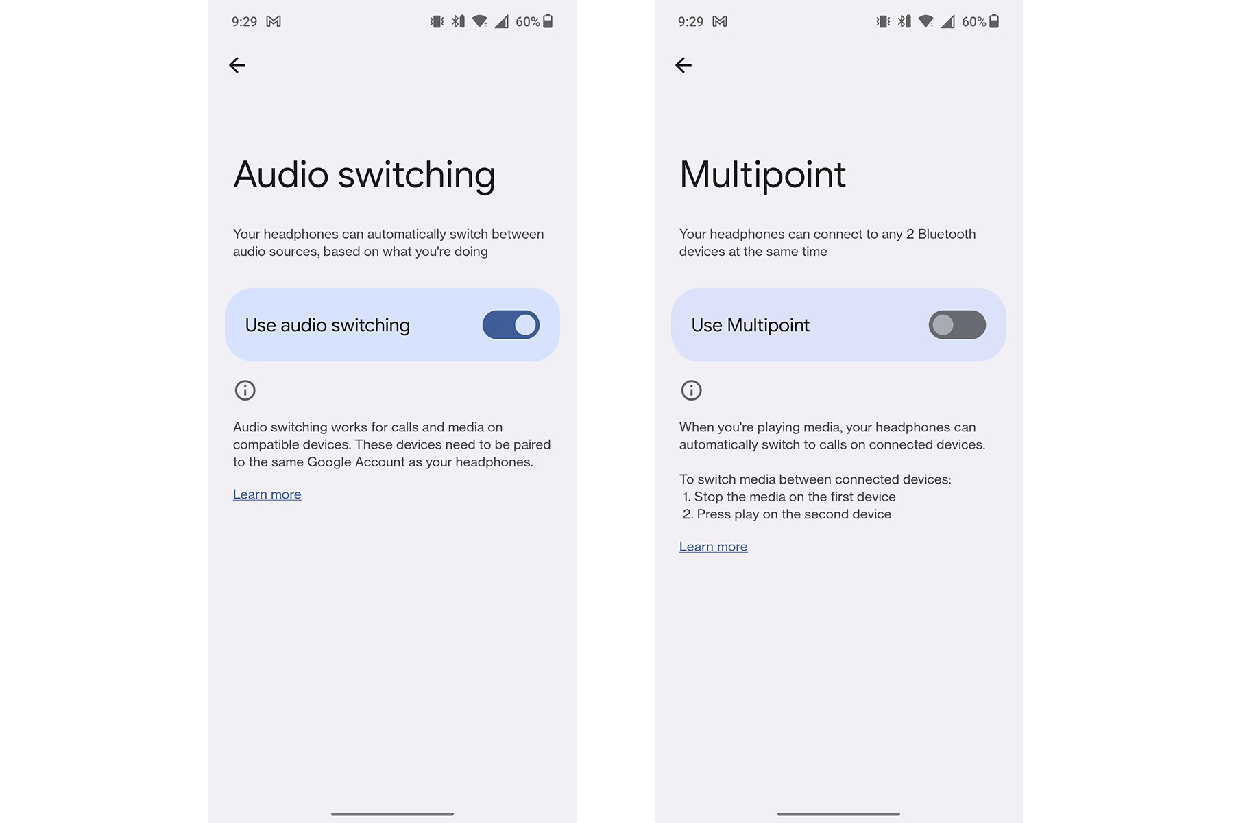 Pixel Buds app settings