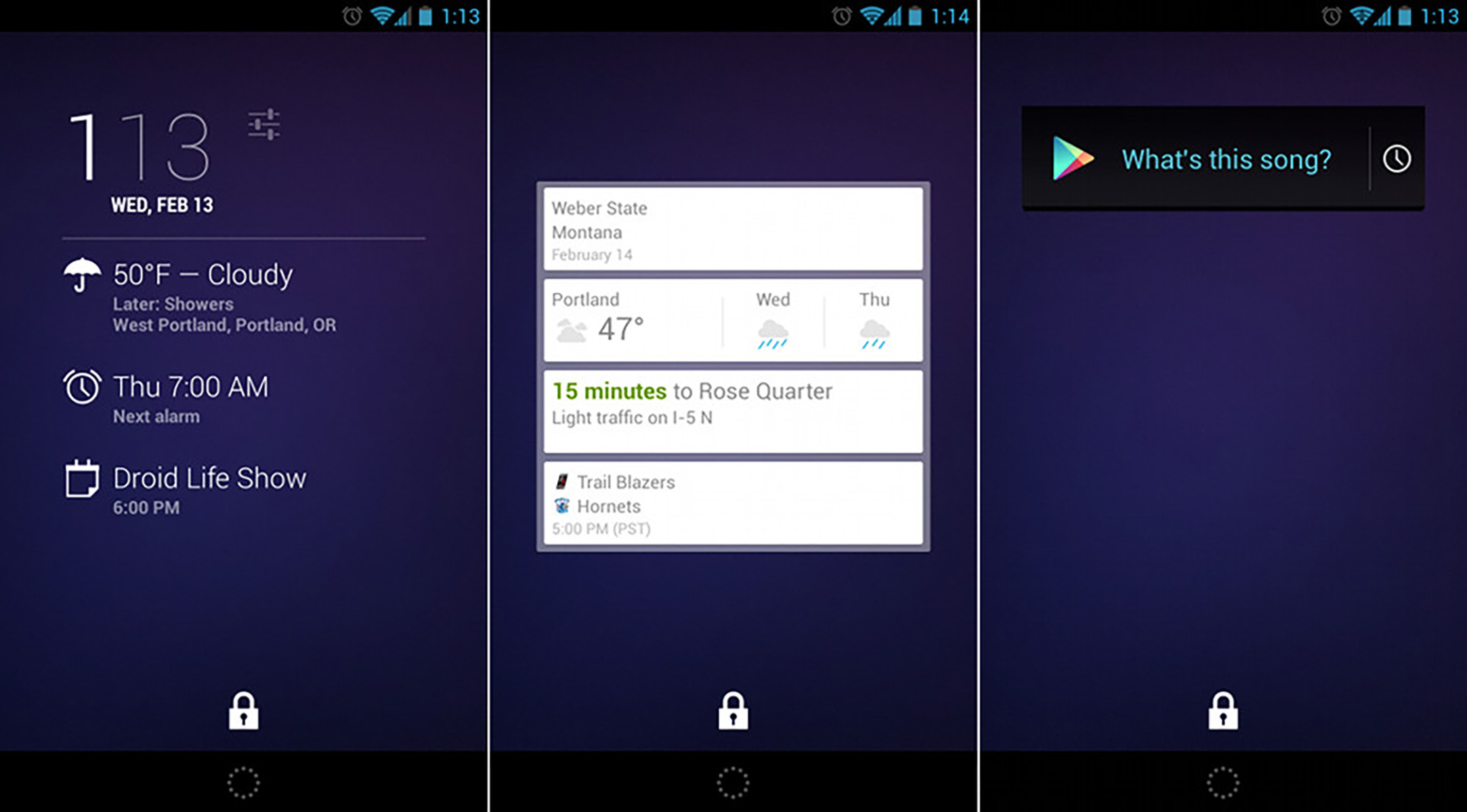 أدوات شاشة قفل Android