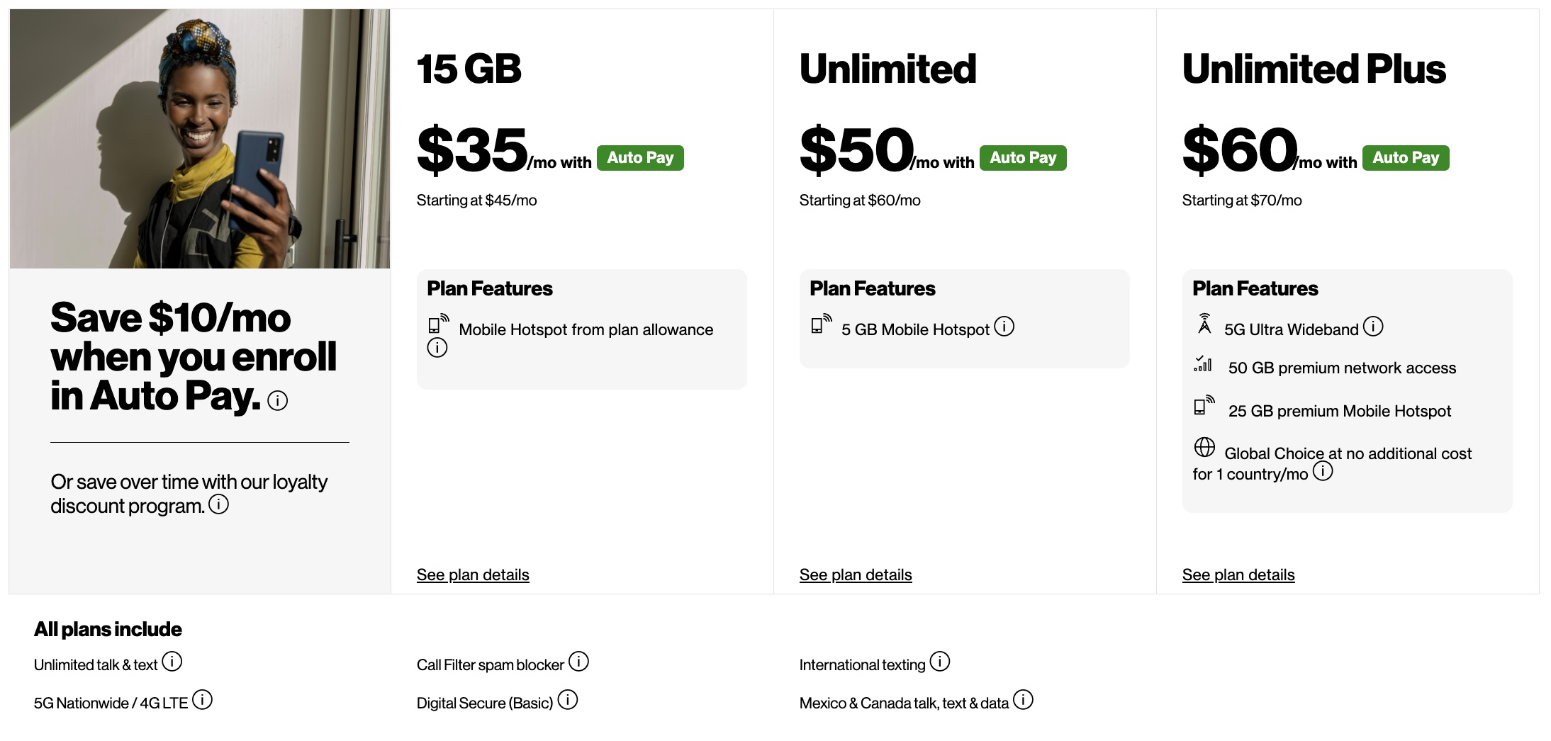 Verizon New Prepaid Plans