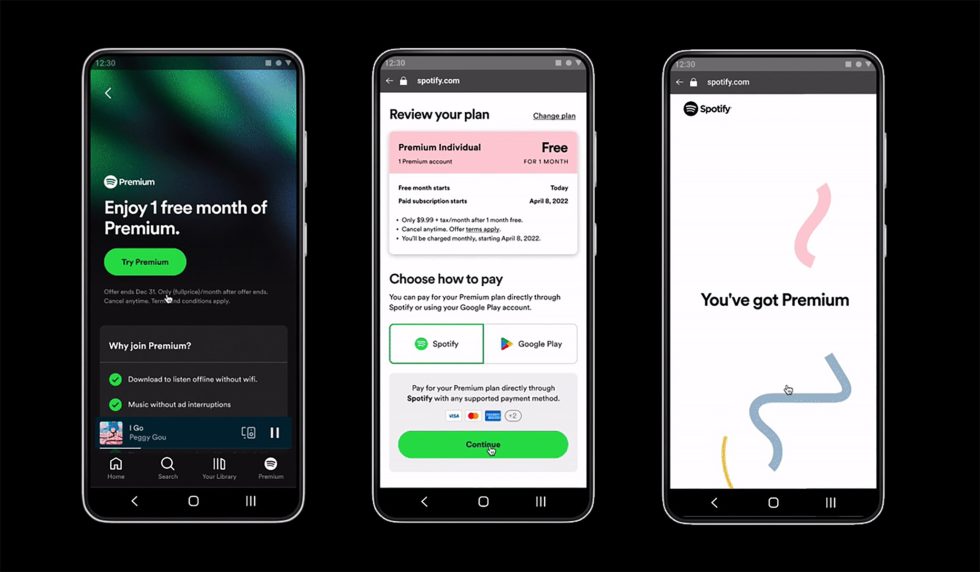 Spotify Google Play Billing
