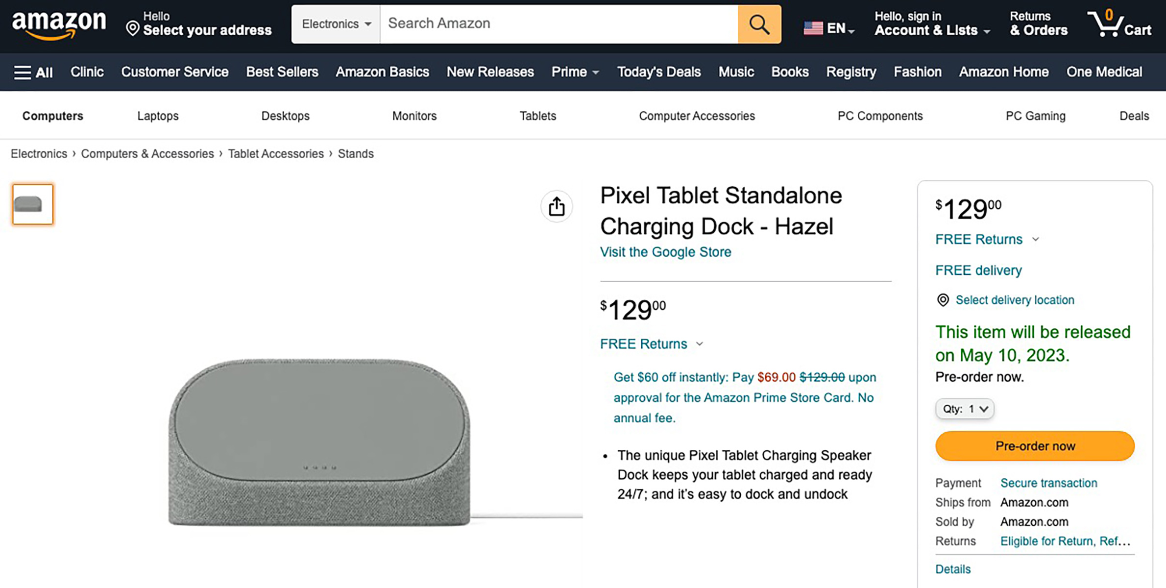 Google Pixel Tablet Charging Dock Amazon