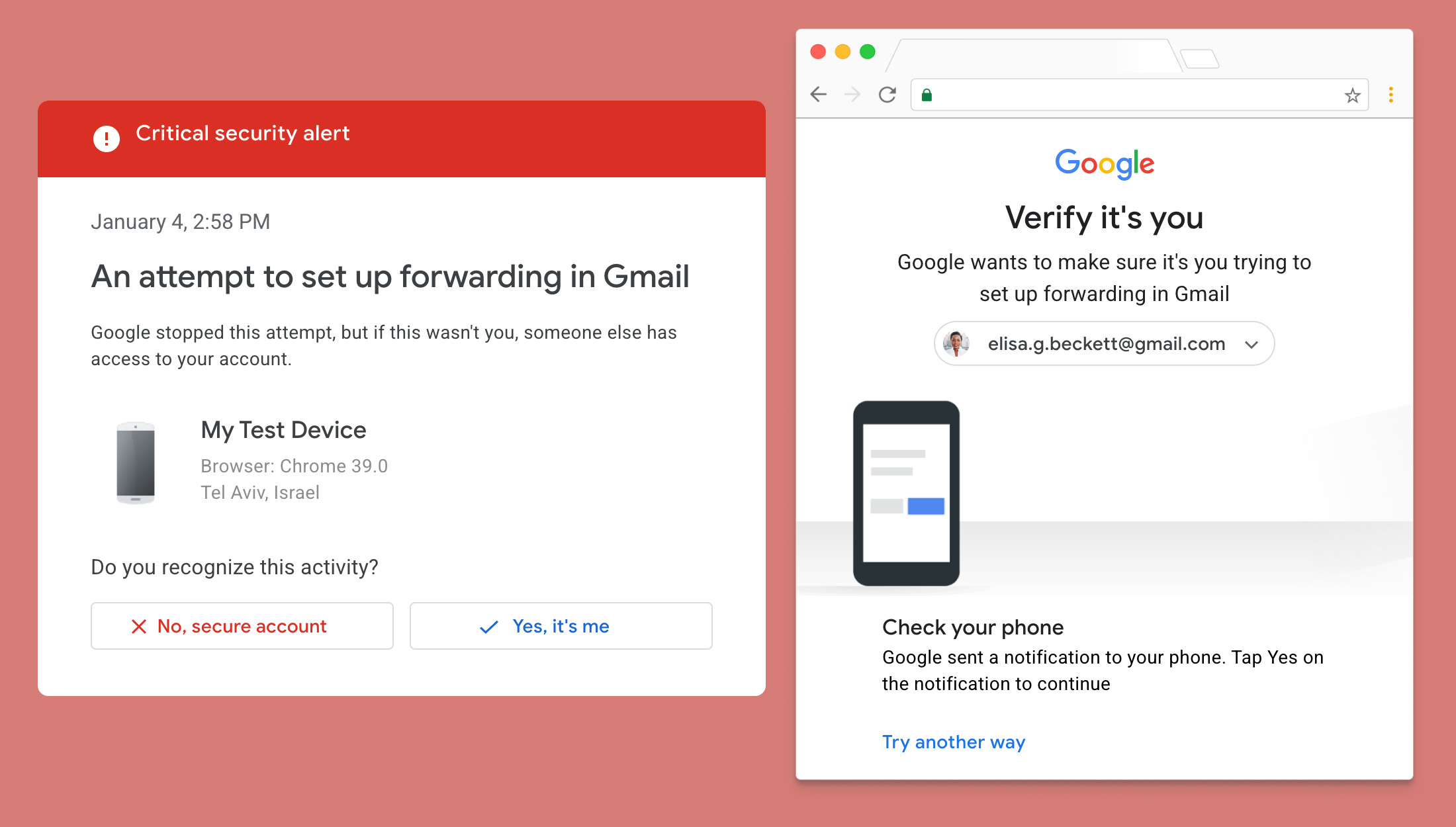 Gmail Sensitive Actions