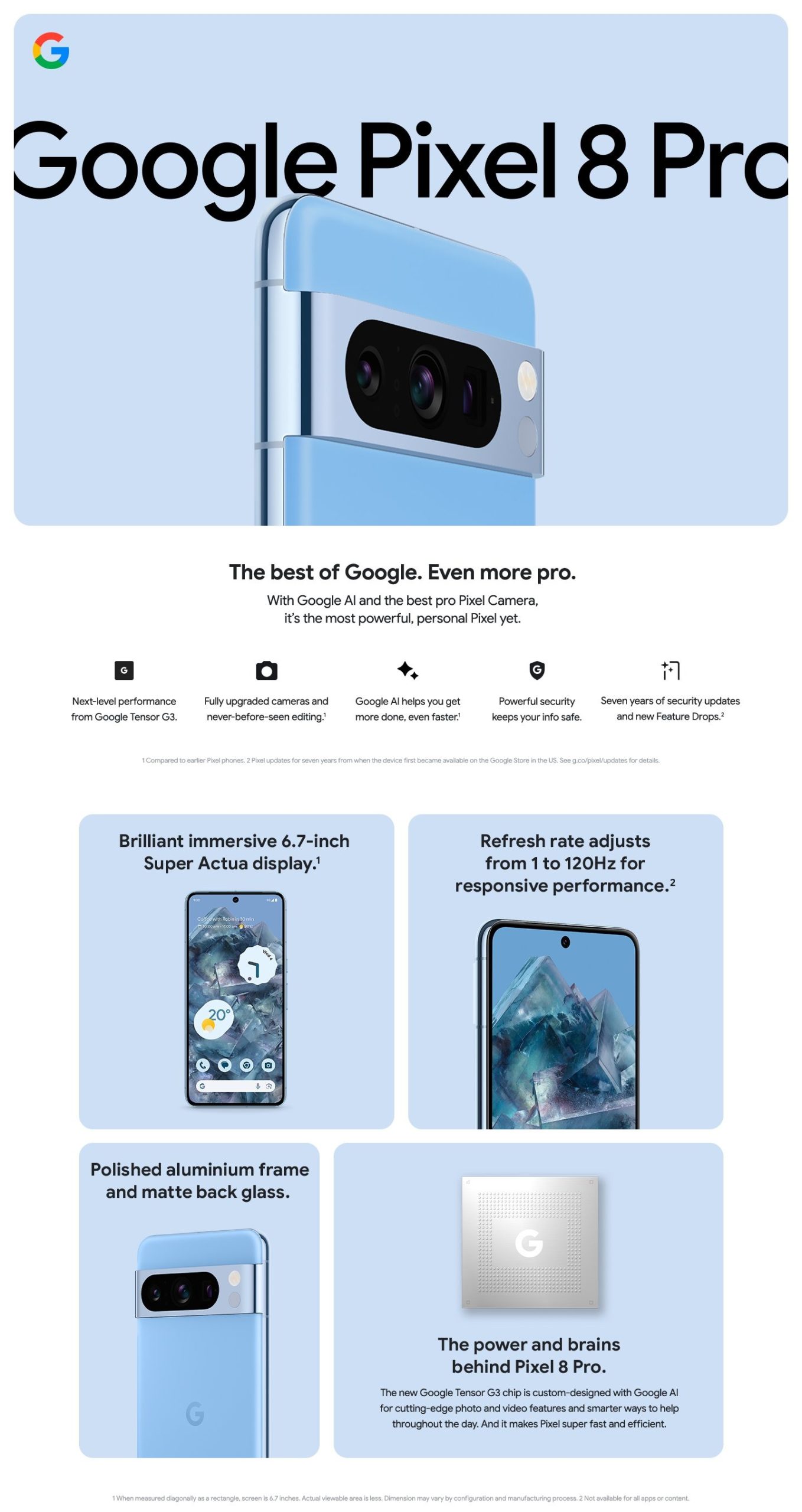 Liste du Google Pixel 8 Pro Store