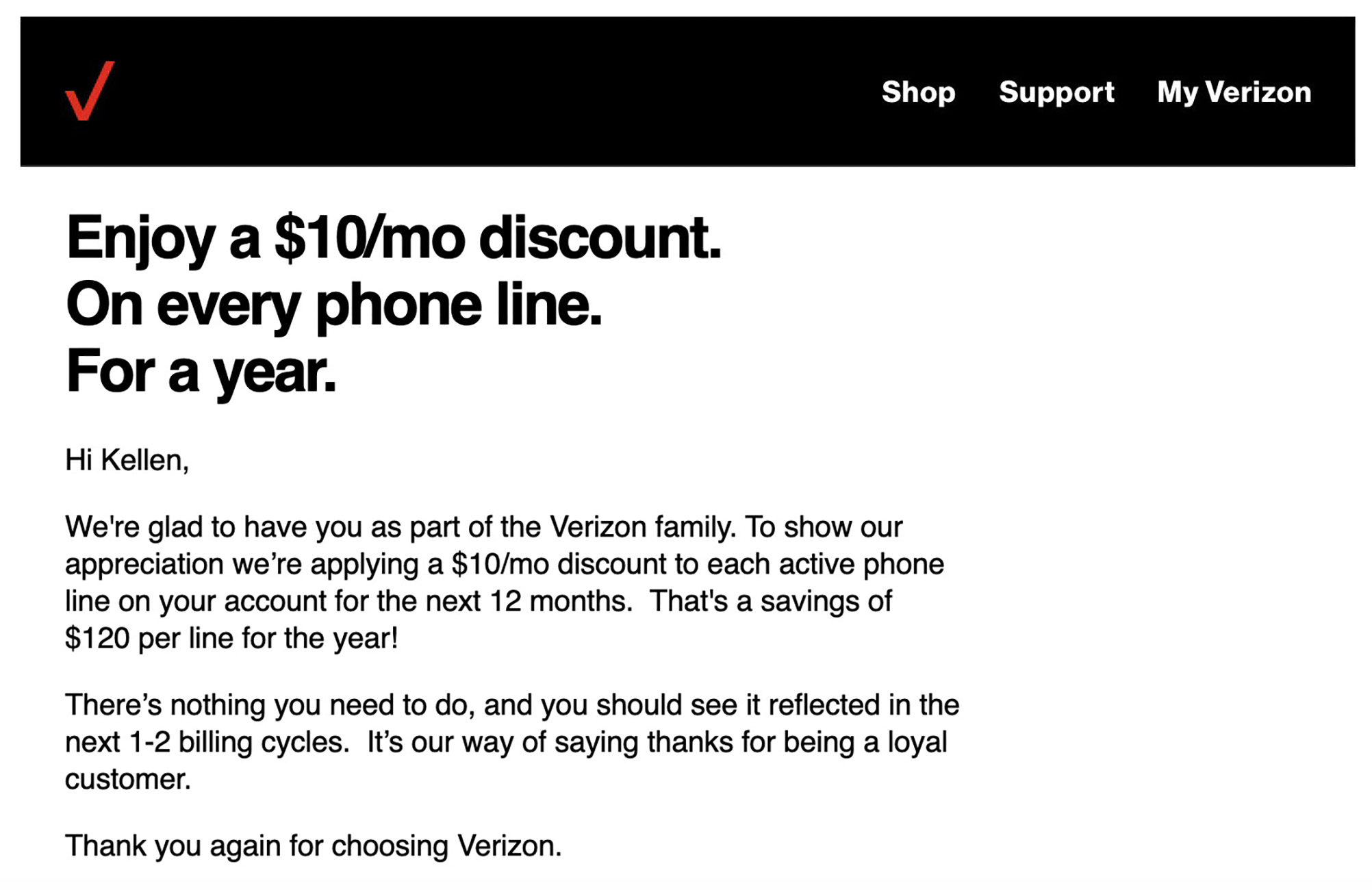 Verizon - Phone Line Discount Trick