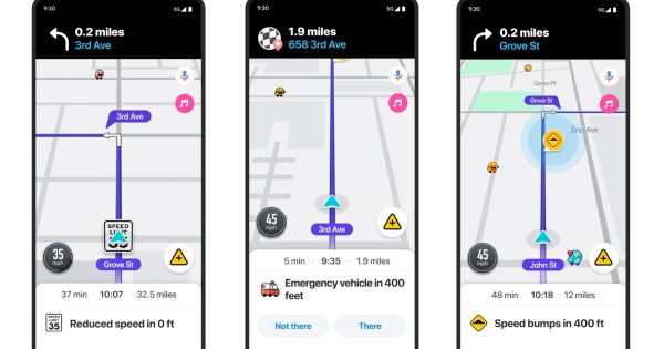 Waze مجموعه ای از ویژگی های جدید، هشدارها را دریافت می کند