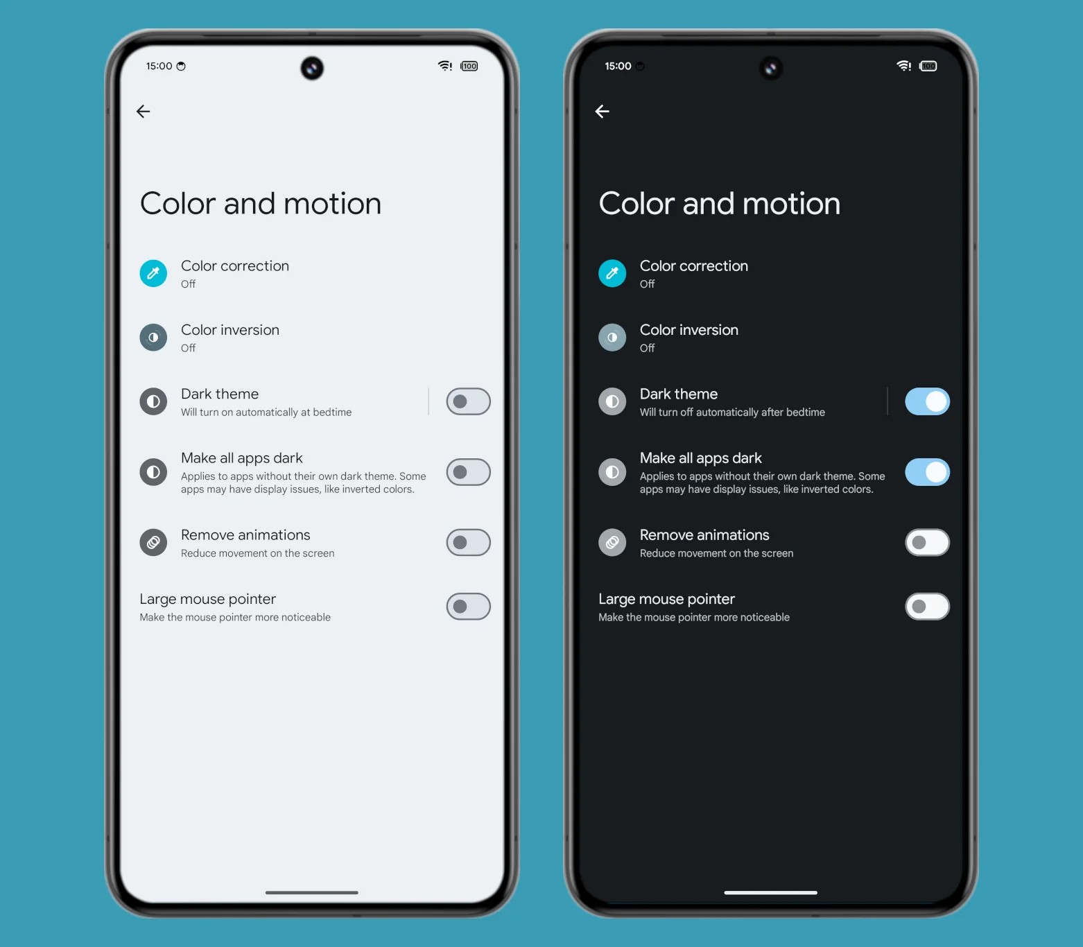Force Dark Mode Android 15