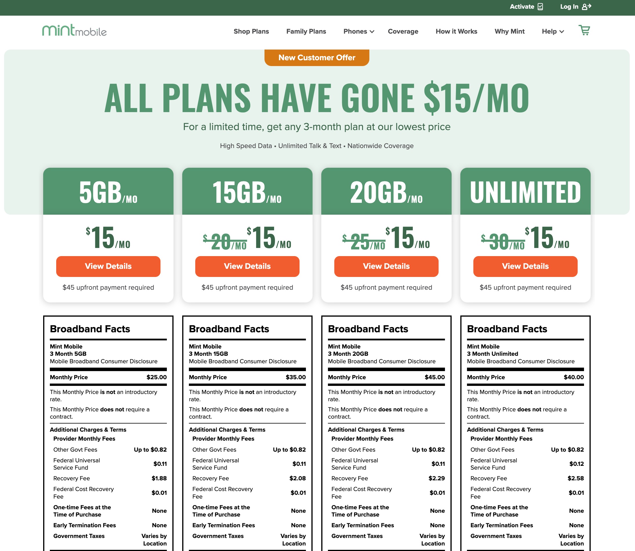 Mint Mobile Broadband Facts