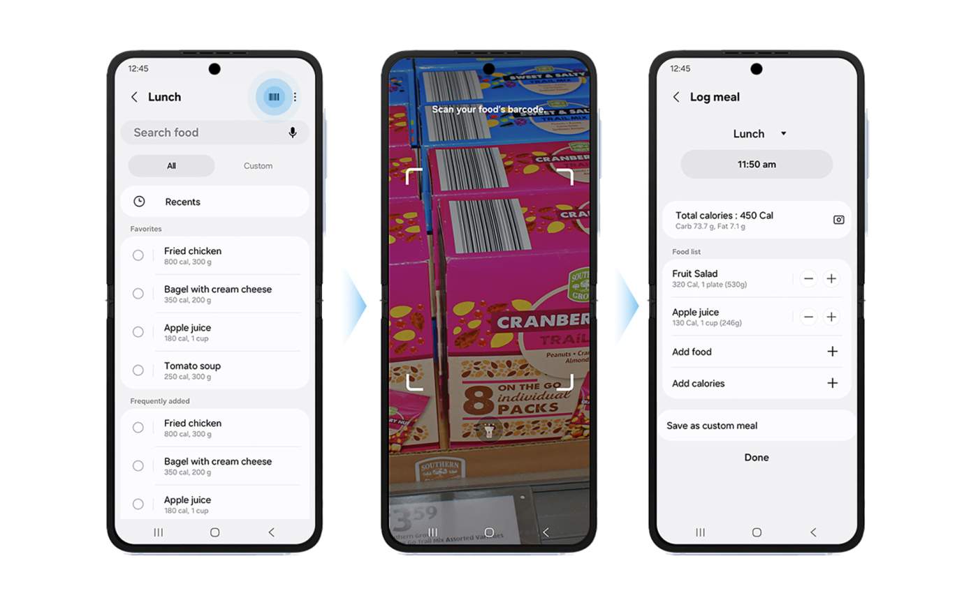 Samsung Health Adds Food Barcode Scanning, Health Record Viewing