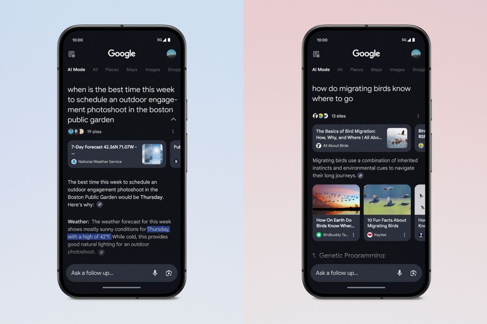 جستجوی Google یک حالت AI جدید دیوانه وار دریافت می کند جستجوی Google یک حالت AI جدید دیوانه وار دریافت می کند
