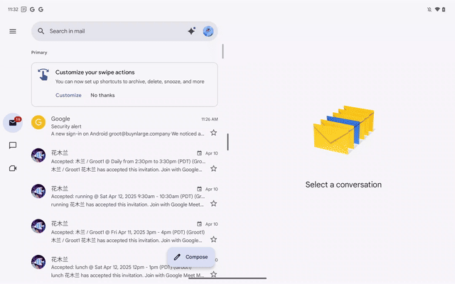 Gmail مرتب ترین تریک های کوچک را در قرص ها قرار می دهد Gmail مرتب ترین تریک های کوچک را در قرص ها قرار می دهد