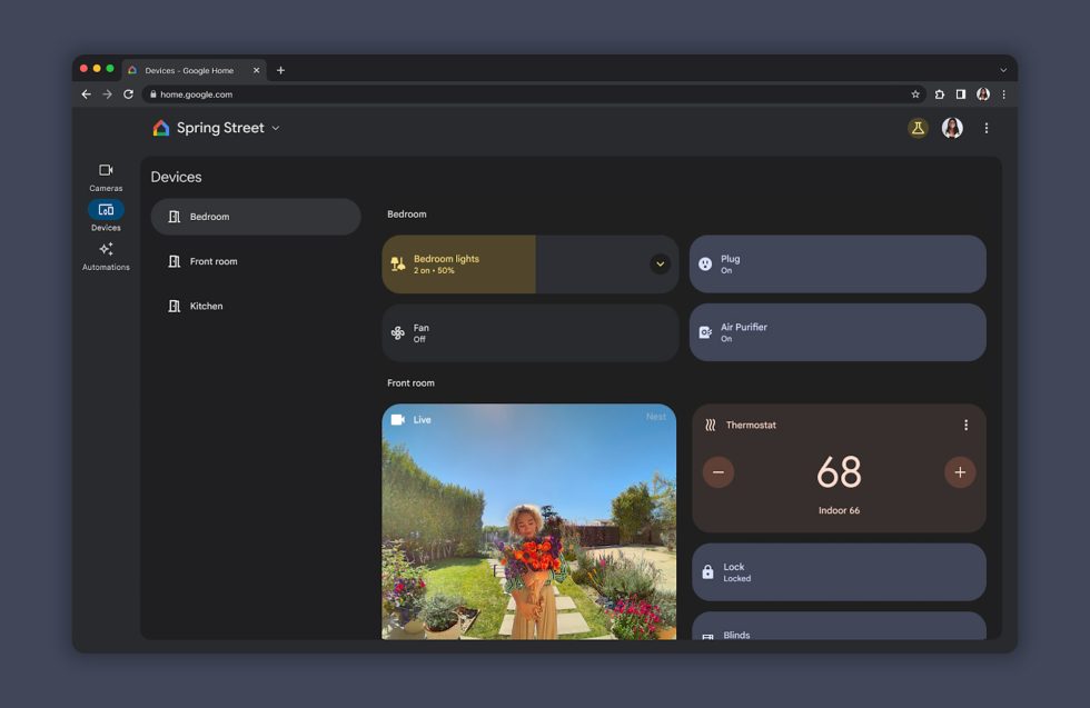 Google Home Web Controls