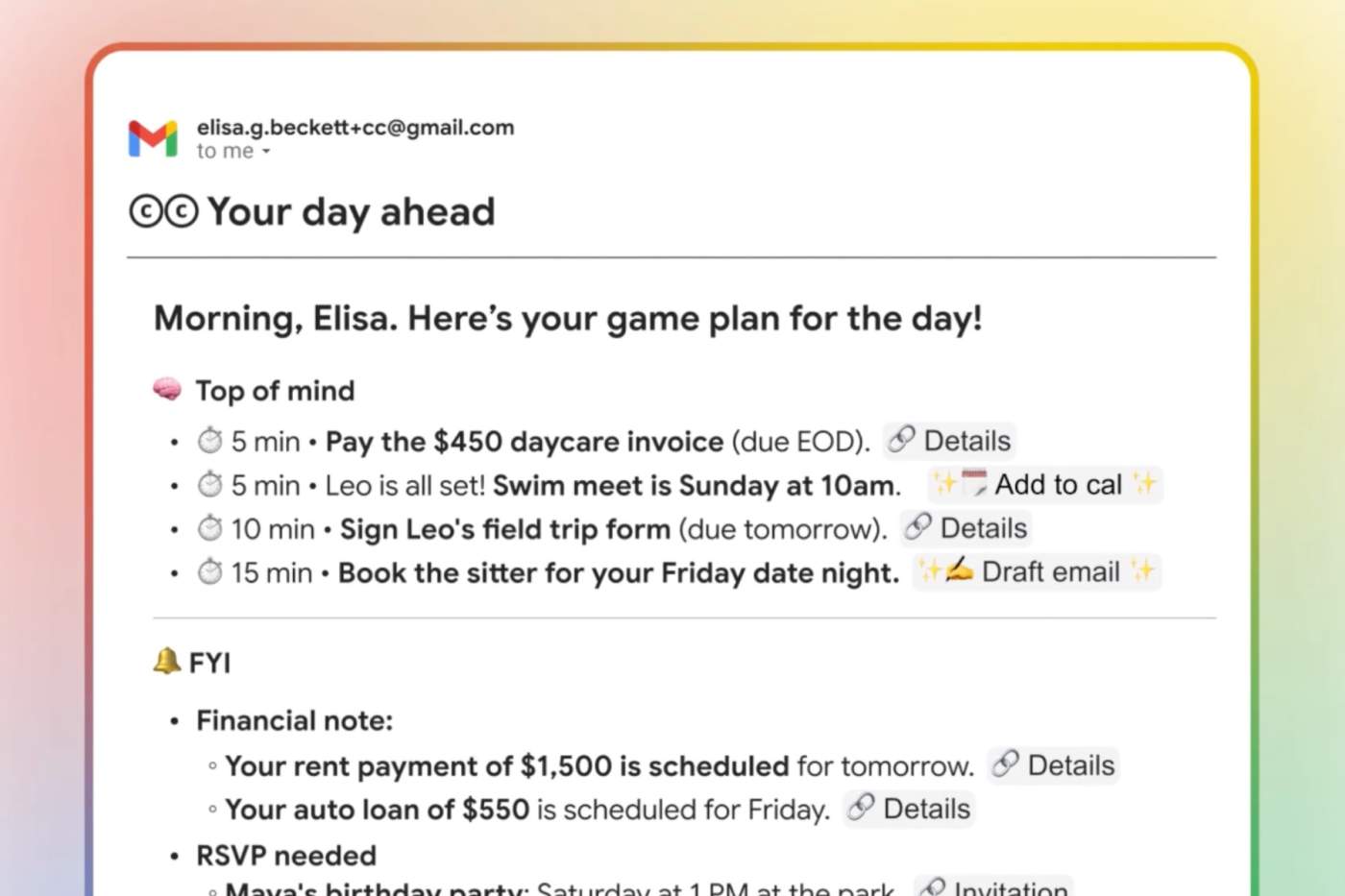 Google Labs Launches CC, AI-Powered Experiment That Summarizes Your Upcoming Day