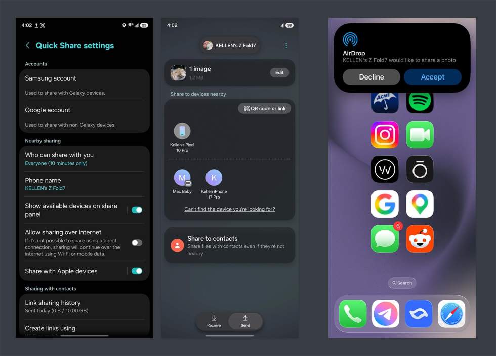 AirDrop on Samsung Galaxy