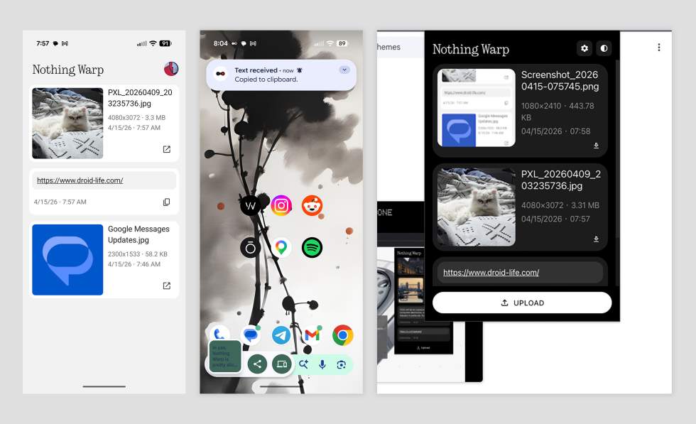 Nothing Warp App Features