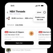 Threads Adds Live Chats, Starting With the NBA Playoffs