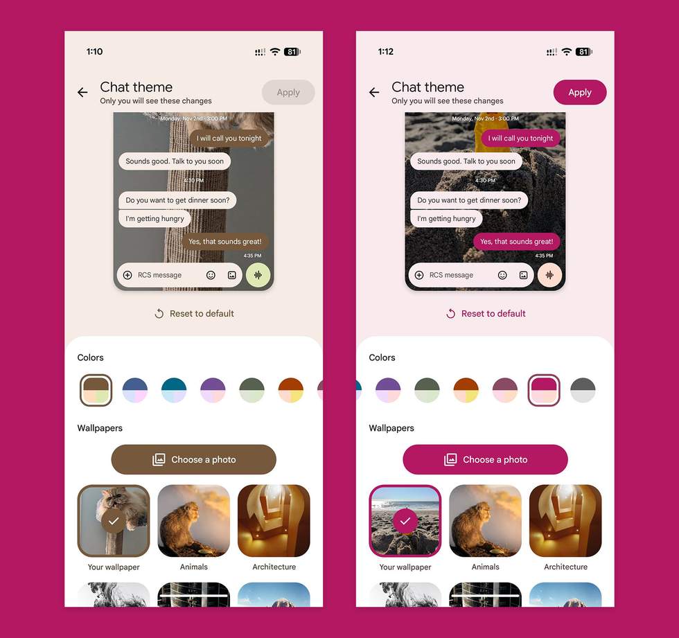 How to get Google Messages Chat Themes