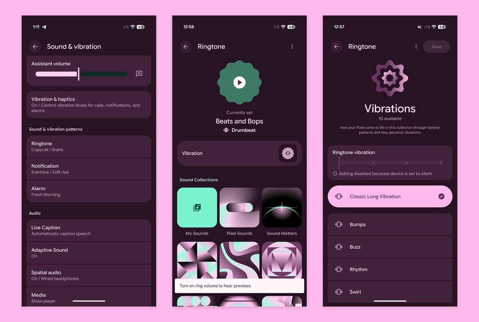 Android 17 QPR1 - Sound Vibration Controls