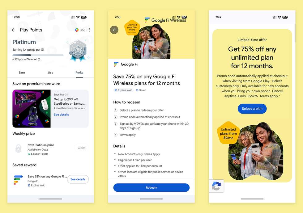 New Google Fi Promo - 75% for 12 months through Google Play