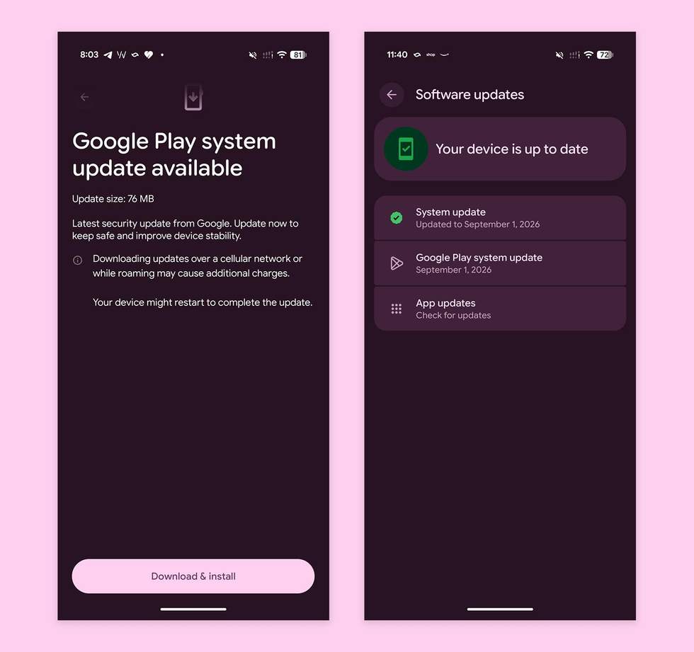 September Google System Update - Pixel