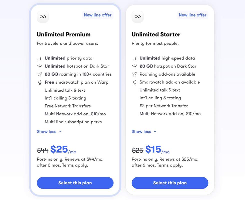 US Mobile plans, pricing, features