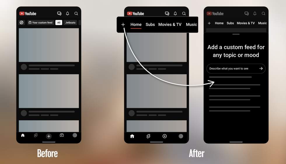 YouTube app on mobile is getting major changes to its top and bottom navigation bars